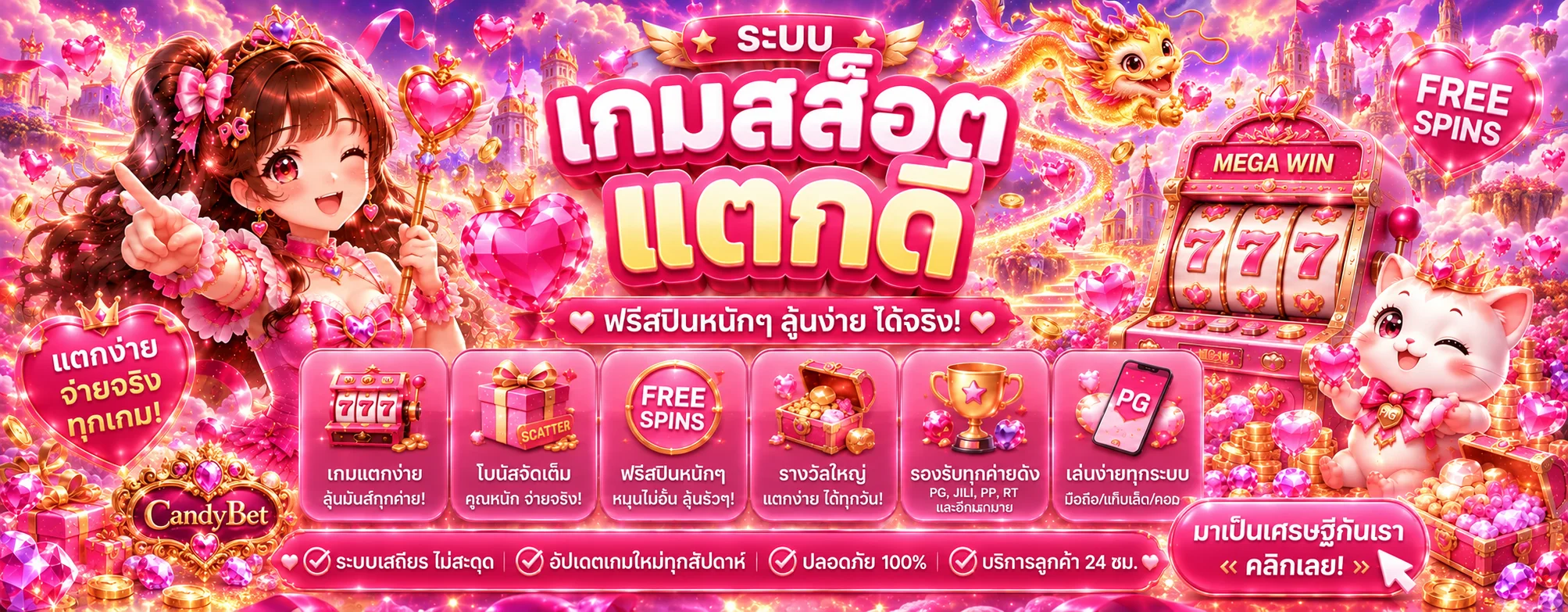 CandyBet เว็บสล็อต บาคาร่า และแทงบอล ฝากถอนออโต้