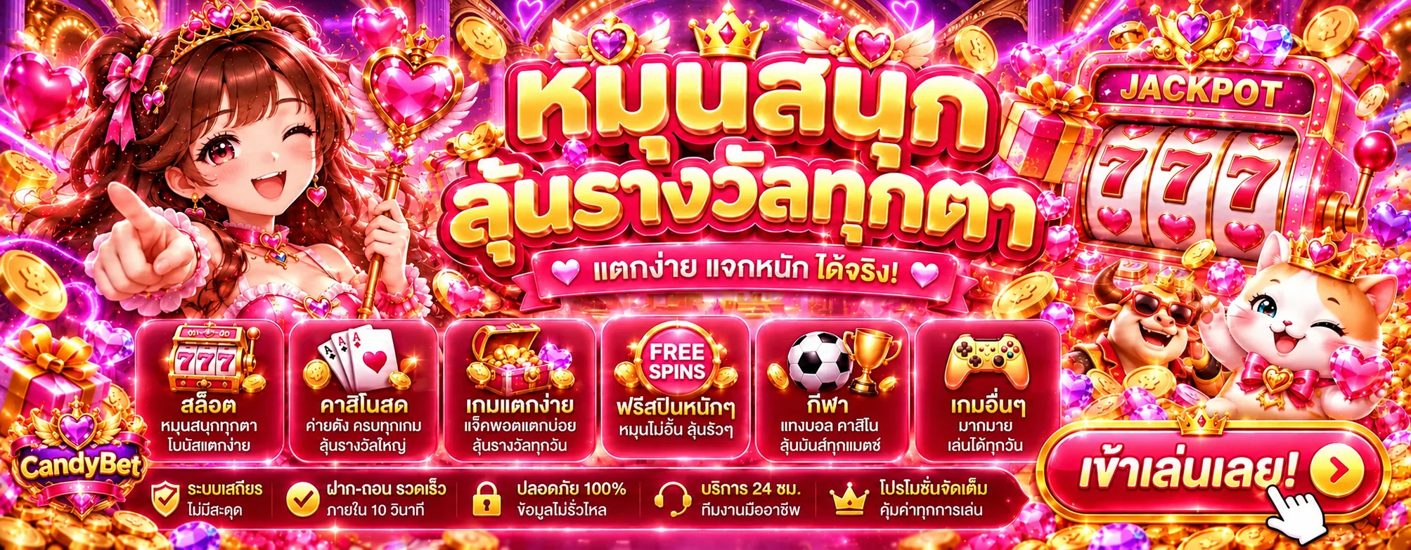 CandyBet เว็บสล็อต บาคาร่า และแทงบอล ฝากถอนออโต้